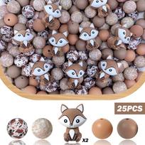 25/64 vnt. 3D mielų lapinukų silikoninių karoliukų rinkinys, puikiai tinkantis „pasidaryk pats“ rankdarbiams, tokiems kaip raktų pakabukai, karoliai, apyrankės ir kt.