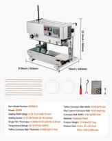 SucceBuy Continuous Bag Band Sealing Machine Vertical Sealer with Digital Temperature Control for 0.02-0.8 mm Plastic Bags Films