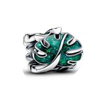 S925 Silver Green Leaf Frog Pendant Suitable For Original BraceletsDIY Accessories High-End Charm Jewelry Gifts