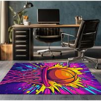 Basketball hoop explosionpattern crystal velvet rug sports fan room decoration vibrant color game room carpet anti slip soft rug 50x 80cm