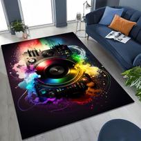 Vinyl Record Music Carpet DJ Screen Tape Rug for Bedroom Living Room Sofa Home Doormat Decor,Large Kid play Non-slip Floor Mat 40x60cm( 15x23in )