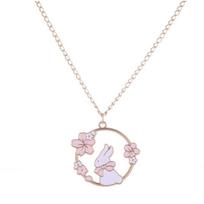 Romantic Lovely Rabbit Cat Cherry Blossom Necklace Necklaces Jewelry for Women 2026 Free Shipping the Neck Chain Chains Pendant