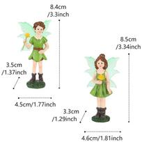 §2pcs Funny Fairy Boy And Girl Statue, Fairy Garden Accessories, Resin Sculpture For Micro Landscape Flowerpot Lawn Yard Garden