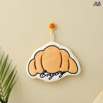 Cartoon Cute Coffee Cake Shape Hanging Towels Absorbent Hand Cloth Soft Quick Drying For Kitchen Bathroom Household Hand Towel