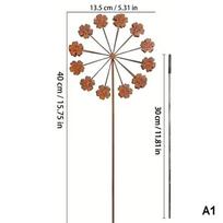 New Vintage Metal 3D Dandelion Garden Sculptures Dandelion Garden Stake Decoration Metal Outdoor Sculpture Outdoor Decor
