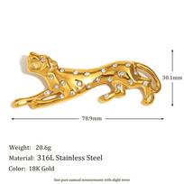 MamacitaSlay Personalized Screaming Cheetah Lapel pins 18K Gold Plated Titanium brooches women's clothing Unisex Jewelry