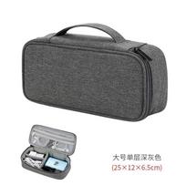 1PC Portable Travel Data Cable Storage Bag Organizer Combination Carry Case for Digital Accessories USB Charger Cord 1PC tamsiai pilka spalva