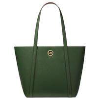 Michael Kors Solid Logo Large Capacity Pebbled Leather And Synthetic Leather Tote Bag Women tote bags Green 30F3G8FT7L-386 Basic Set (Bag+Dust Bag)