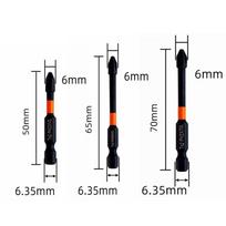 3PCS S2 Impact Screwdriver Bit PH2 Cross 50-70mm Magnetic Cross Screwdriver Anti-Slip Anti-Rust Screwdriver Set