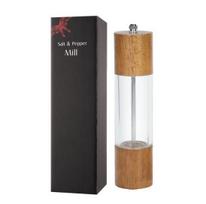 Premium Acrylic Salt and Pepper Grinder Set Manual Salt and Pepper Mills Wooden Shakers with Adjustable Ceramic Core