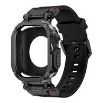 Strap+Case for Apple Watch Band Ultra 2 49mm 44mm 45mm TPU Protector Case Cover Silicone Bracelet for IWatch Series 9 8 7 6 5 4 49mm-For ultra 2 1
