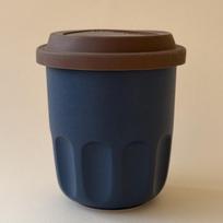 Beverages Cup 350ML Pocket Coffee Cup with Lid Leak Proof Portable Insulated Mug Ceramic Mini Water Cup Office mėlyna