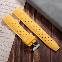 Tropical Silicone Watch Band Quick Release Strap 20mm 22mm for Oris for Seiko for Citizen Rubber Tropic Smart Replacement Straps 20mm geltona