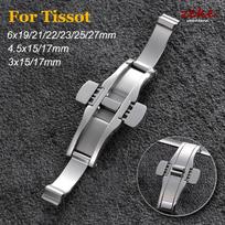 Solidi drugelio laikrodžio sagtis Tissot T1853 6mm 4.5mm 3mm Sidabrinė dvigubo užsegimo poliruota sagtis nerūdijančio plieno laikrodžio apyrankės užsegimas 3x15mm