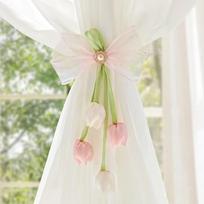 Romantic Tulip Ribbon Curtain Tieback Handmade Sweet Style Curtains Tie Rope Decorative Curtain Holder Curtain Binding