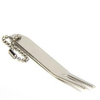Zinc Alloy Golf Divot Fork Golf Putting Green Repair Tool Divot Pitch Repairing Bent Fork Prongs with Bead Chains