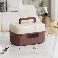 Lockable Password Lock Safe Box Two Layers Large Capacity Lockbox Portable Thickened Document Organizer for Home Office