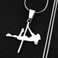 Fashion Pole Dance Art Chain For Women Men Stainless Steel Gold Color Elegance Rhythmic Gymnastics Necklace Jewelry Gifts