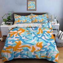 Abstract Blue And Orange Shapes Print Soft Comfortable Duvet Cover Bedding Set Included 1*Duvet Cover  2*Pillowcases EU Twin 135X200cm&set