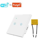 Smart WiFi 2-Gang Wall Switch for Tuya Ecosystem Single-Wire Installation Option Neutral Wire Optional EU Standard