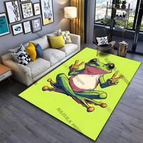 Peaceful frog making gesture carpet Yoga living room room decor children's crawling mat doormat area rug games mat 40x60cm