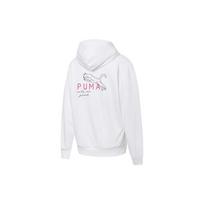 (WMNS) PUMA Hoody Logo Printing Sports Drawstring Hoodie White Women's 534417-02 L