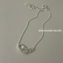 S925 Sterling Silver Diamond Pig Nose Bracelet for Women - Simple, Versatile, High-End Feel, Light Luxury 925 Sterling Silver