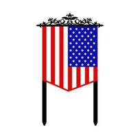 Fourth of July Garden Stake Stars And Stripes Eagle Yard Art Stake American Patriotic Stake for Backyard Lawn Decoration B