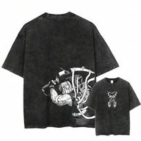 unisex's Vintage T-Shirt Street Wear Oversized Japanese Anime Graphic T-Shirt Summer Wash Black T-Shirt Top High Quality T-Shirt S