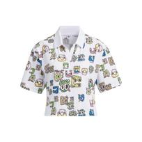 (WMNS) adidas Neo Vibe Graphic Polo Shirt 'White Green Yellow' Women's IK5140 M