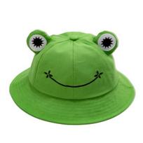 Adult Kids Bucket Hat Cute Frog Anti Sun Wide Brim Foldable Fisherman Cap for Outdoor Adult
