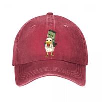 Cartoon Frankenstein Riding Duck Plush Toy  New Vintage Washed Cotton Baseball Cap Parent Kids Sun Hats Adjustable
