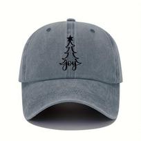Christmas print retro lightweight washable Womens baseball cap with adjustable sun visor holiday event hat Adjustable