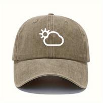Sun and cloud pattern printed baseball cap with simple design suitable for both Unisex and Women versatile casual hat Adjustable