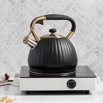 T02C!3.5L Whistling Kettle Stainless Steel Whistle Tea Kettle For Gas Stove Induction Cooker Pumpkin Shape Tea Pot juoda
