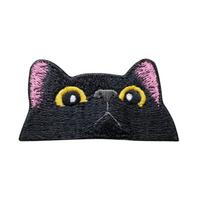 Cute Lovely Black Cat Patch – Peeping & Crying Cat Embroidered Patch Kitten Iron-on Sew For Clothing, Bags, Accessories