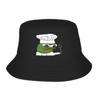 Pepe The Frog Bucket Hat Summer  Classic FisherUnisex Hats For Unisex Portable Hunting Caps Street Style Graphic Sunscreen Hats One Size