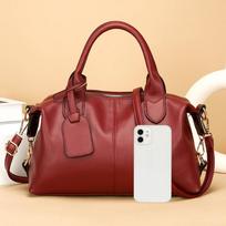 New Women PU Leather Tote Bag Versatile Stitching Design Casual Shoulder Handbag