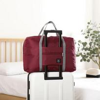 Foldable Travel Duffel Bag Lightweight Large Capacity Carry-On  for Air Travel Sports Weekends And Overnight Trips raudona