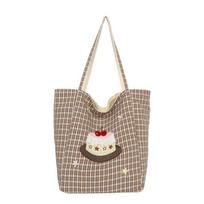 Carto Embroidery Double-Sided Shoulder Bags for Women Large Capacity Ladies Casual Tote Bag Versatile College Student Handbags ruda