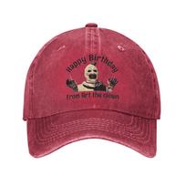 Vintage Happy Birthday From Art The Clown Terrifier Movie Baseball Caps Unisex Distressed Washed Snapback Hat  Outdoor Hats Cap One Size