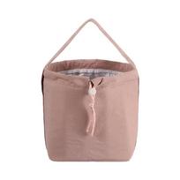 Portable Lunch Box Bag Insulated Solid Color Picnic Bag Large Capacity Hand-Held Waterproof Hand Bag For Students Office Workers rožinė