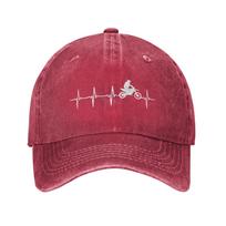 Unisex Dirt Bike Motocross Heartbeat  Motocross Rider  Print Hat Casual Distressed Washed  Baseball Cap Adjustable Adjustable