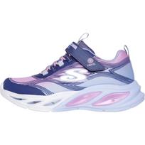 Skechers Girls S-Lights: Cosmic Glow Fashionable Comfortable Non-Slip Durable Low-Top Casual Shoes Kids sneaker Blue Pink 303712L-NVMT 27.5
