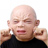 New Realistic Cry Baby Face Head Mask Full Latex For Unique Halloween Costume Parties