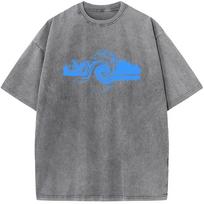benber vintage Mountain Men's Bleach Shirt Vintage Washed T-Shirt Tops Summer Cotton Tees Bleached Tshirt S