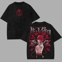 benber vintage style Anime Chainsaw Man Makima Tshir Vintage Washed Oversized T  Mens Unisex Clothing Short Sleeve s S