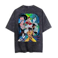 benber vintage Japan Anime YuYu Hakusho Graphic Print TShirt Men Women Vintage Washed Cotton   Streetwear Hip Hop Harajuku Fashion M
