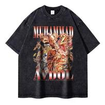 benber vintage Anime JoJos Bizarre Adventure T Shirt Men Vintage Streetwear Manga Stone Ocean Washed Tshirts Kujou Jolyne Unisex Tops S