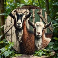 Planetjuice wall art Rustic Goat Metal Wall Art x Inch  Decor Farmhouse Gift For Friends (as the picture,20x20)